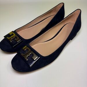 Tory Burch Navy Flats with Gold Accent